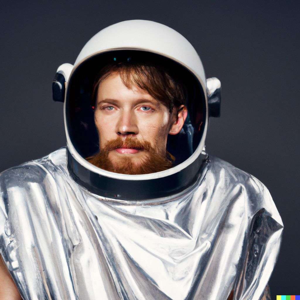 an astronaut, photograph, studio lighting